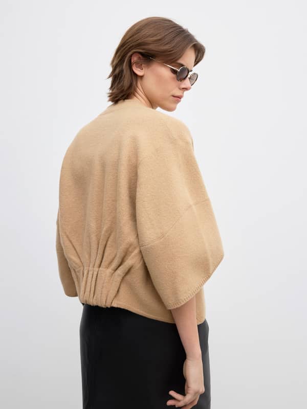 House Of Dagmar Blazers Short Wool Bea Cardigan Camel