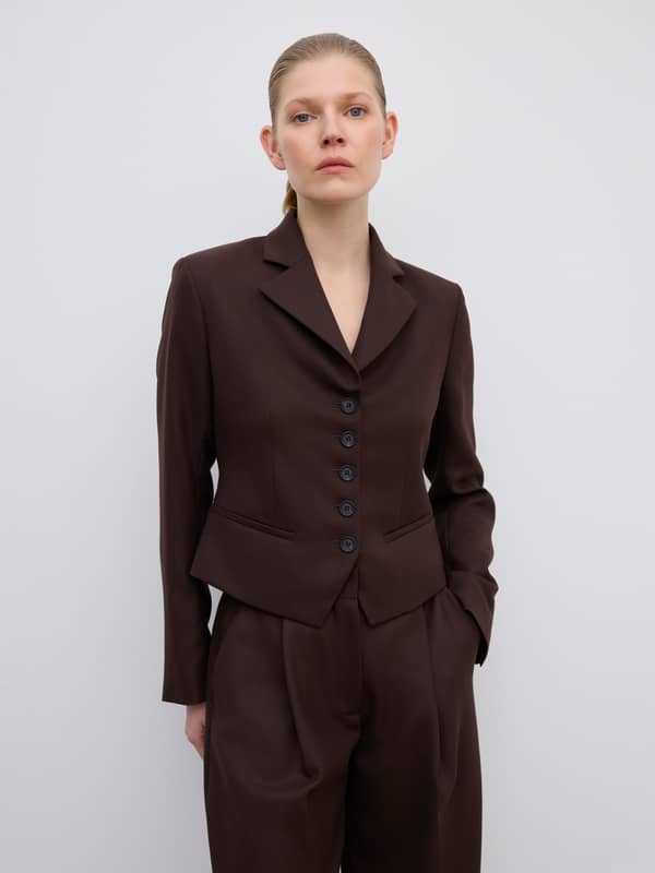 House Of Dagmar Blazers Tailored Blazer Chocolate Brown