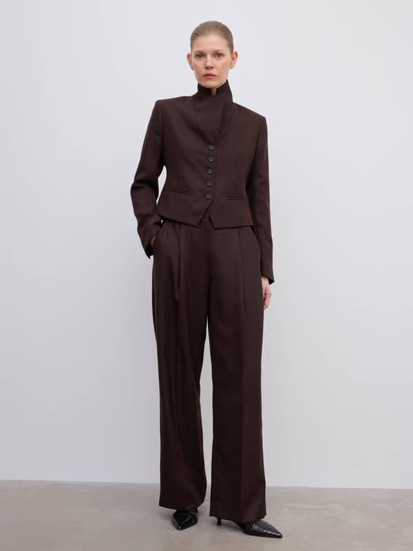 House Of Dagmar Blazers Tailored Blazer Chocolate Brown
