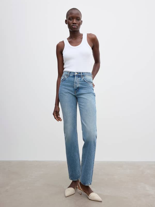 House Of Dagmar Denim Straight Leg Denim Light Blue