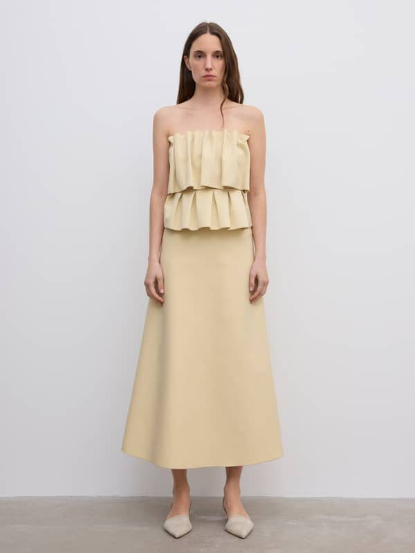 House Of Dagmar Dresses Sculpted Tube Dress Buttercream Yellow