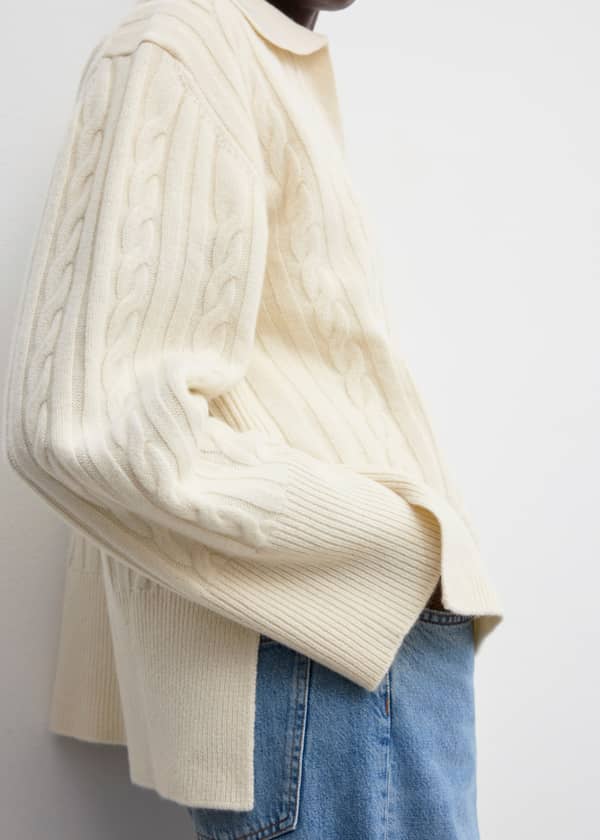 House Of Dagmar Cashmere Wool Polo Off White