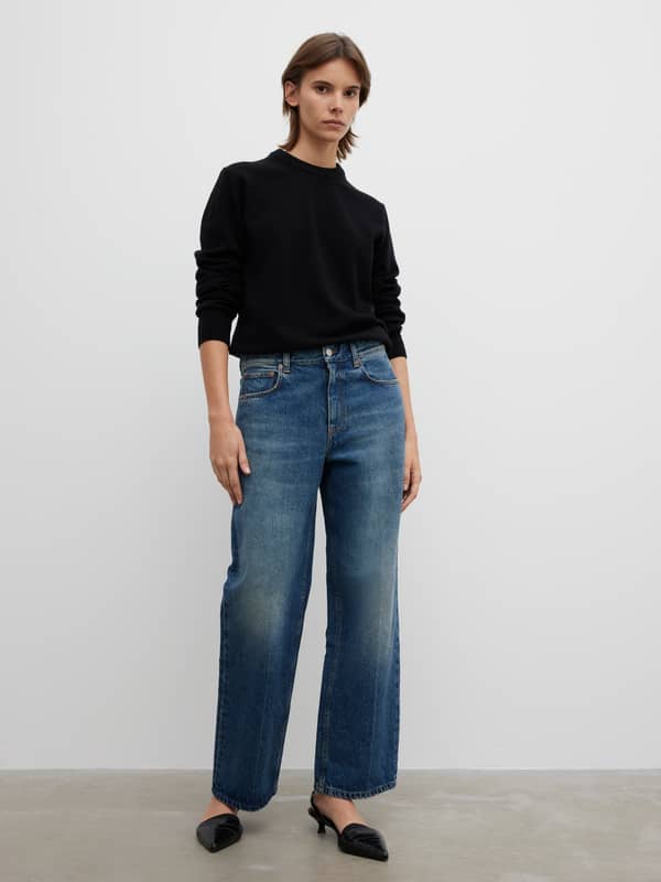 House Of Dagmar Denim Cropped Denim Vintage Blue