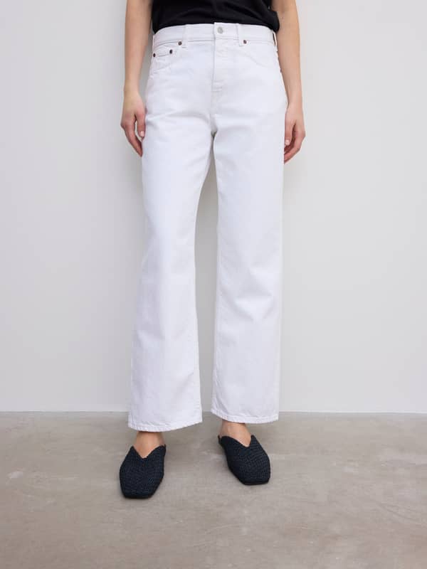House Of Dagmar Denim Cropped Denim White