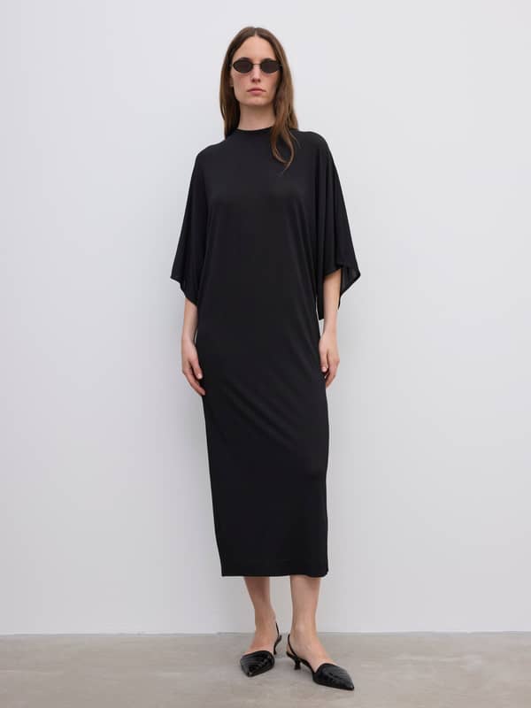 House Of Dagmar Dresses Jersey Kimono Dress Black