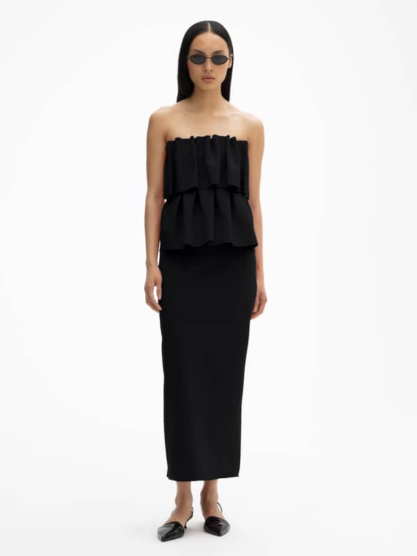 house of dagmar Dresses Sculpted slim dress Black