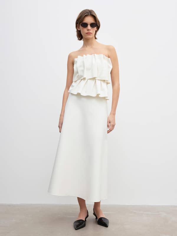 House Of Dagmar Dresses Sculpted Tube Dress White
