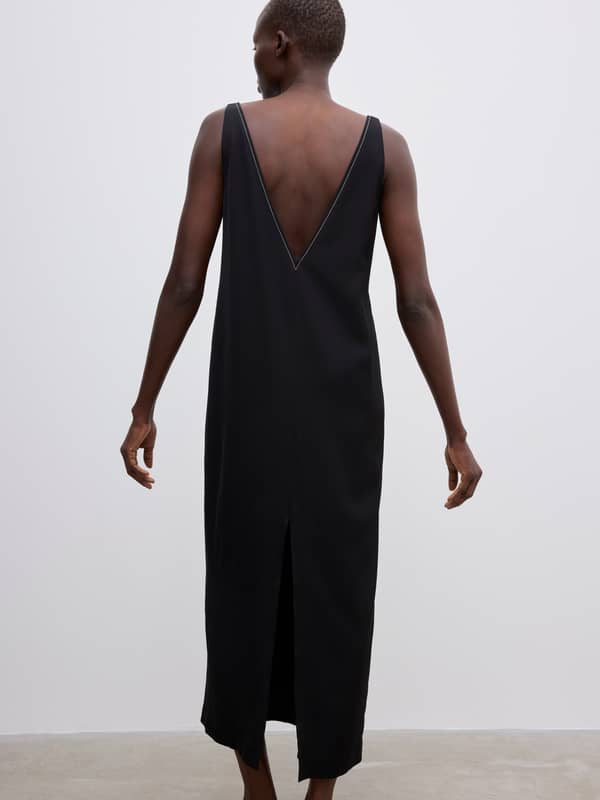 House Of Dagmar Dresses Sheer V-neck Dress Black