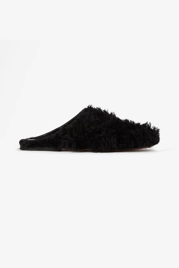 house of dagmar Friendly Fur Mules Black
