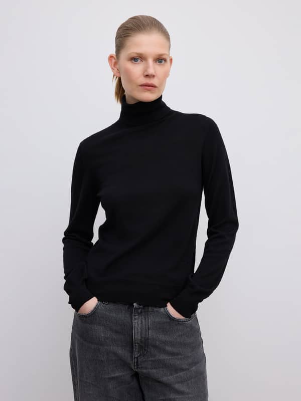 House Of Dagmar Knitwear Cashmere Turtleneck Black