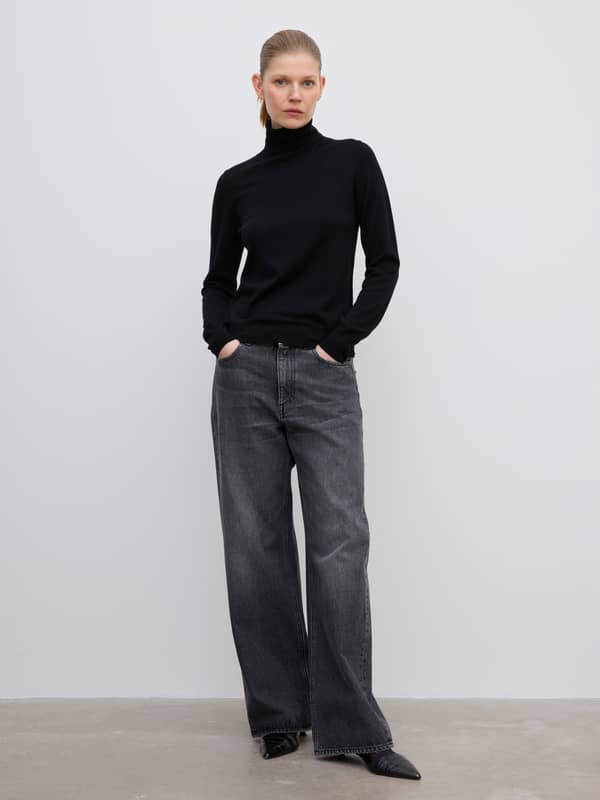 House Of Dagmar Knitwear Cashmere Turtleneck Black