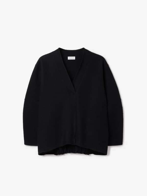 House Of Dagmar Knitwear Long Wool Cardigan Black