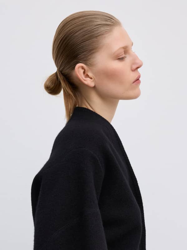 House Of Dagmar Knitwear Short Wool Cardigan Black