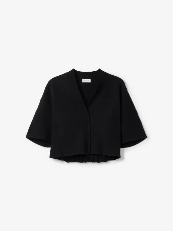 house of dagmar Knitwear Short Wool Cardigan Black