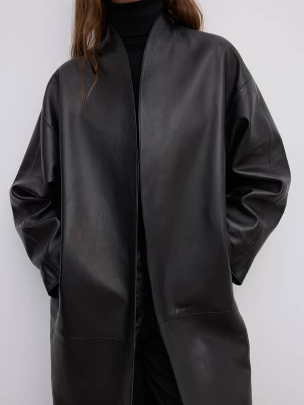 House Of Dagmar Outerwear Leather Coat Black