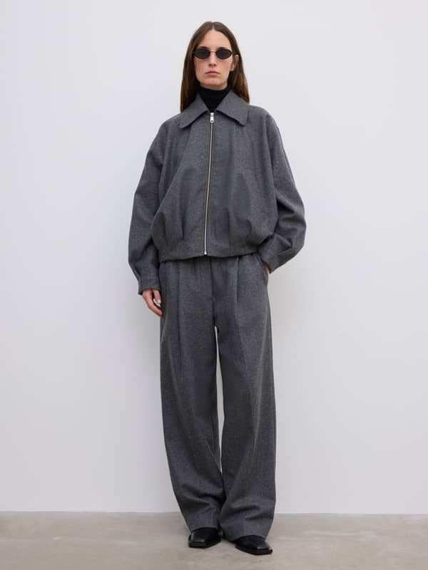 House Of Dagmar Outerwear Wool Felt Blouson Grey