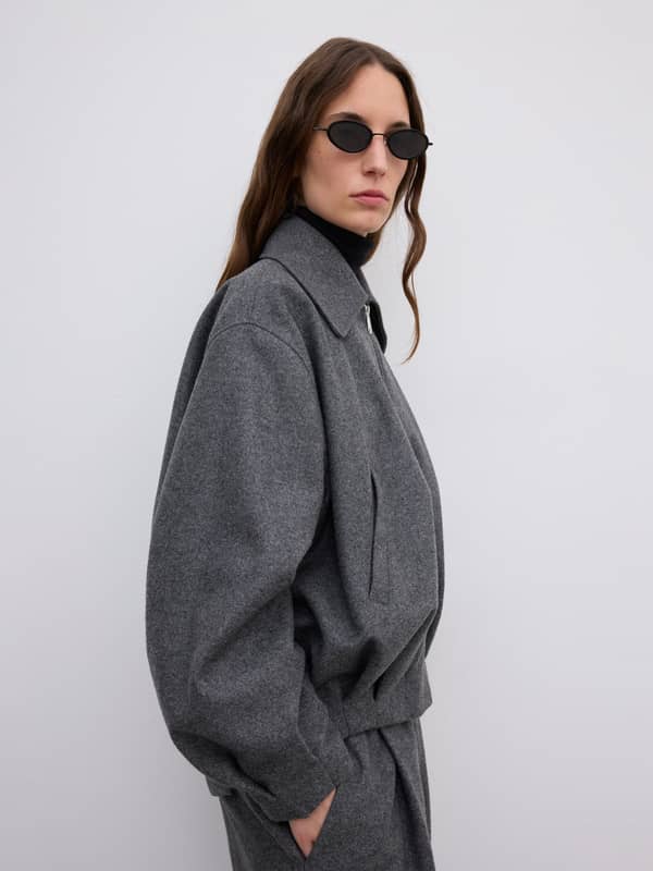 House Of Dagmar Outerwear Wool Felt Blouson Grey