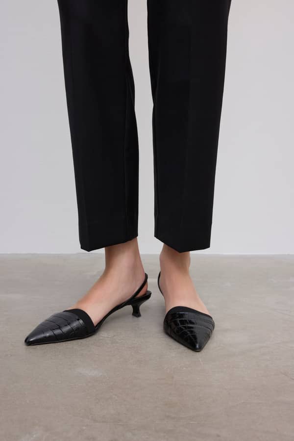 House Of Dagmar Shoes Leather Slingback Black