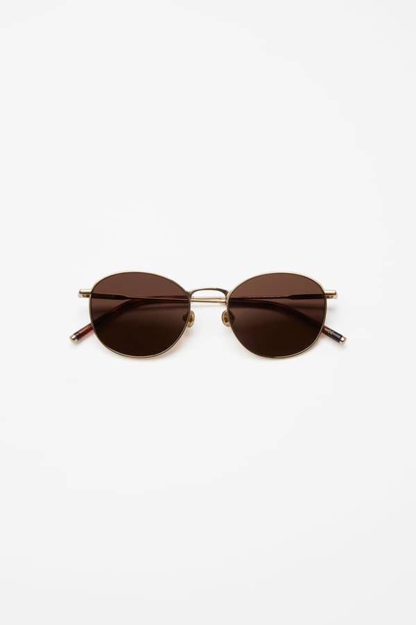 House Of Dagmar Sunglasses Rounded Sunglasses Gold