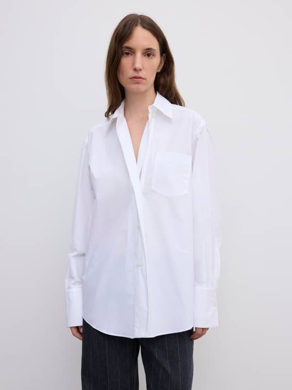 House Of Dagmar Tops & Shirts Asymmetric Shirt White