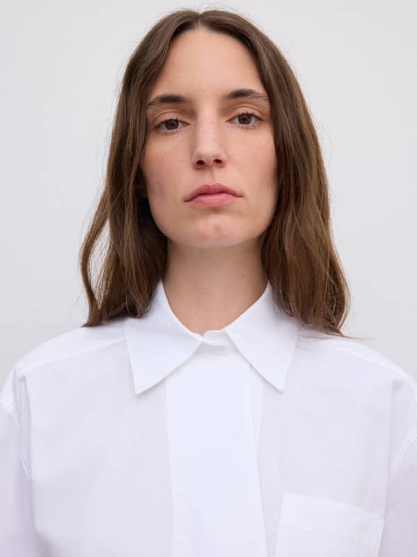 House Of Dagmar Tops & Shirts Asymmetric Shirt White