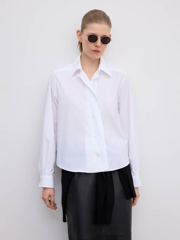 House Of Dagmar Tops & Shirts Cropped Shirt White