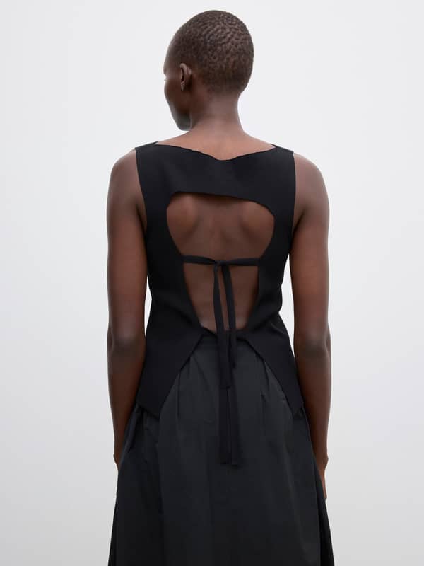 House Of Dagmar Tops & Shirts Open Back Top Black