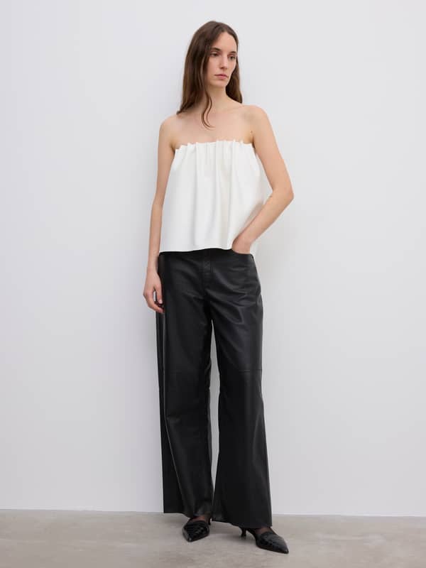 House Of Dagmar Tops & Shirts Rouched Tube Top White