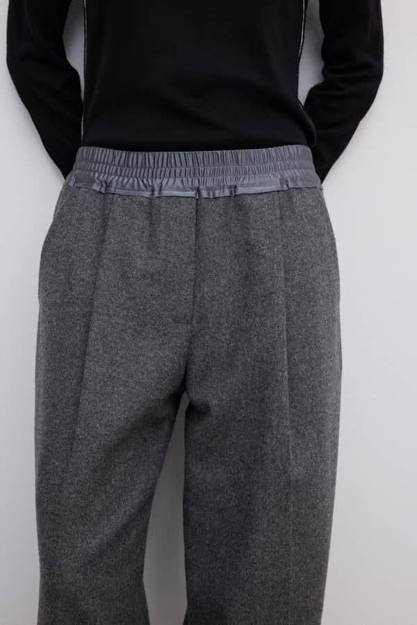 House Of Dagmar Trousers Relaxed Wool Trouser Grey