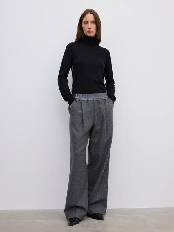 house of dagmar Trousers Relaxed Wool Trouser Grey