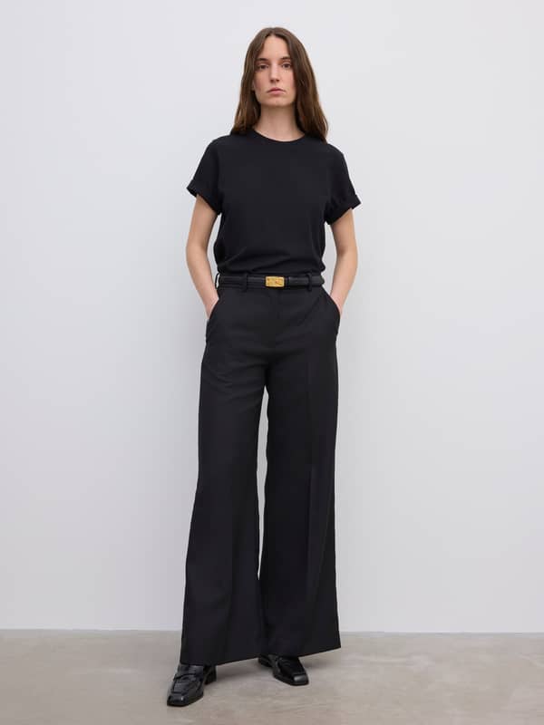house of dagmar Trousers Wide Leg Trousers Black