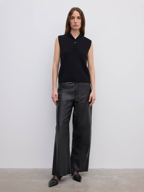 house of dagmar Knitwear Sleeveless Knit Top cashmere blend Black