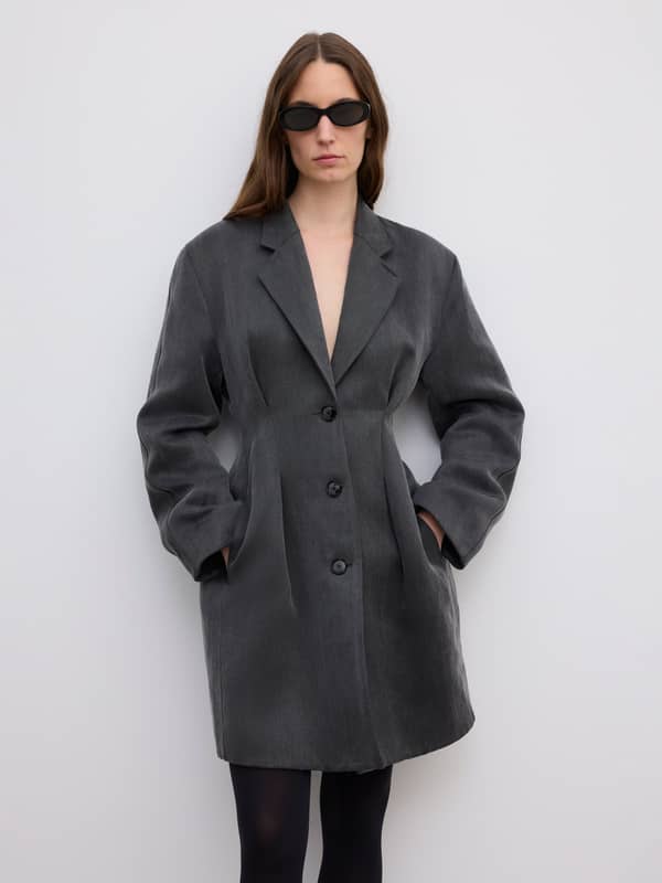 house of dagmar Outerwear Sculptural Coat Dark Grey