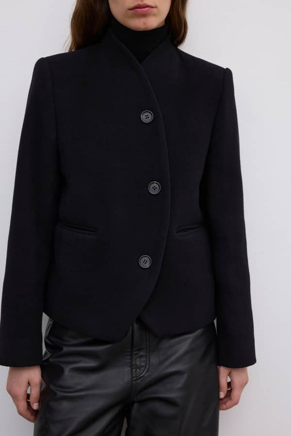 House Of Dagmar Outerwear Short Curved Jacket Black
