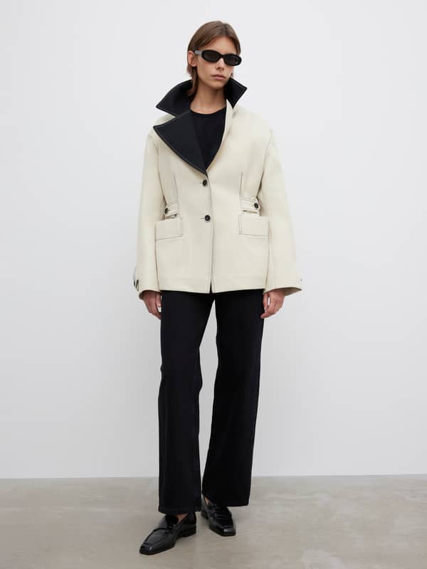 house of dagmar Outerwear Two tone jacket White Black
