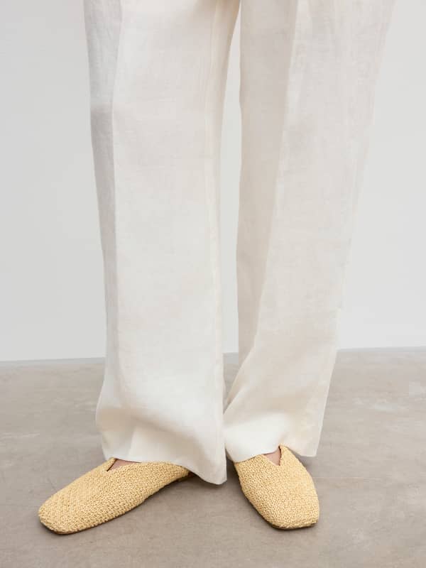 House Of Dagmar Shoes Square Toe Slip Ins Natural Beige