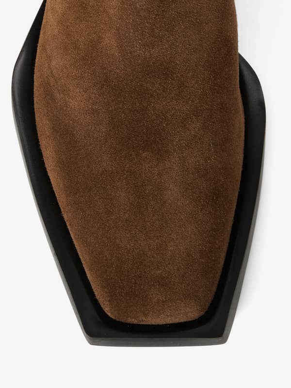 House Of Dagmar Shoes Suede Leather Boots Tobacco Brown