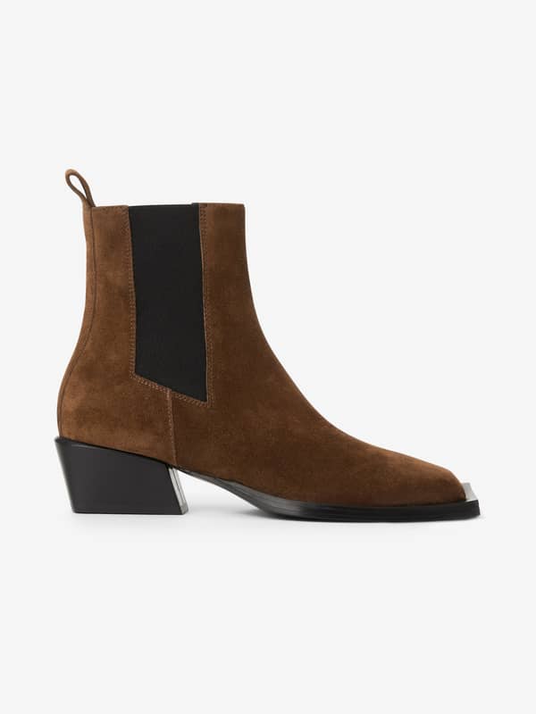 house of dagmar Shoes Suede leather boots Tobacco Brown
