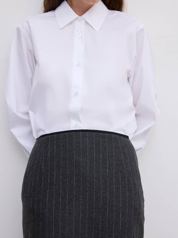 House Of Dagmar Skirts Pencil Maxi Skirt Grey Pinstripe