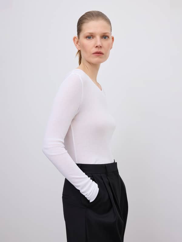 house of dagmar Tops & Shirts Lyocell long sleeve White