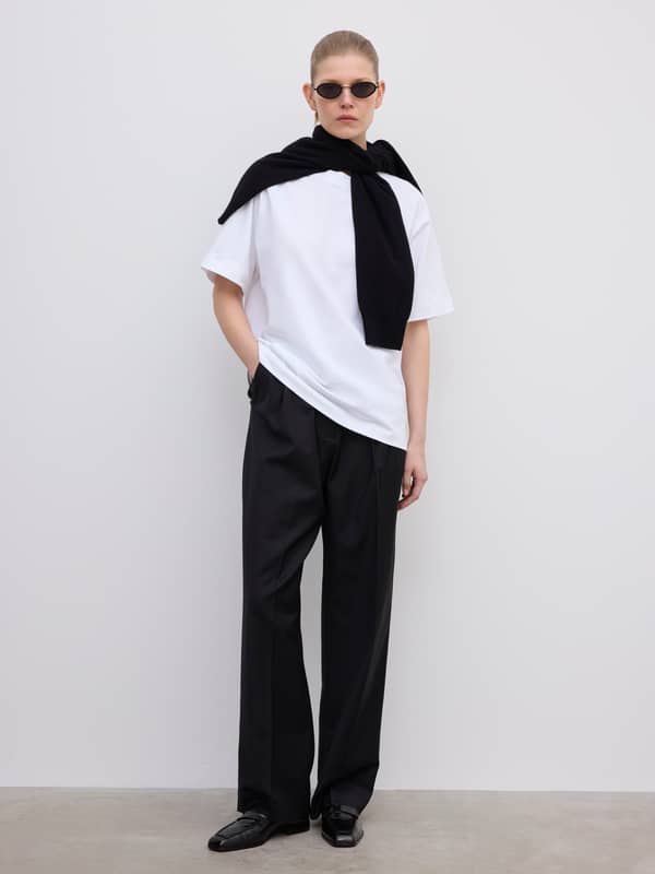 House Of Dagmar Tops & Shirts Oversized Cotton Tee White