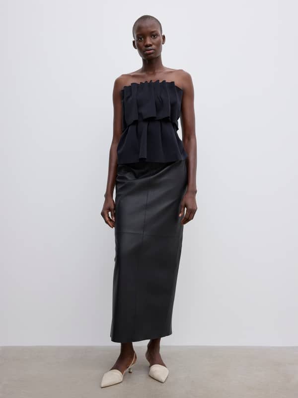 House Of Dagmar Tops & Shirts Sculpted Tube Top Black