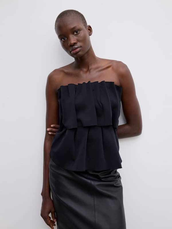 house of dagmar Tops & Shirts Sculpted tube top Black