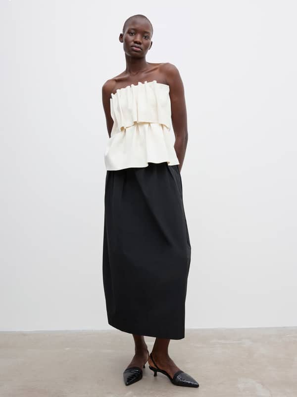 House Of Dagmar Tops & Shirts Sculpted Tube Top White