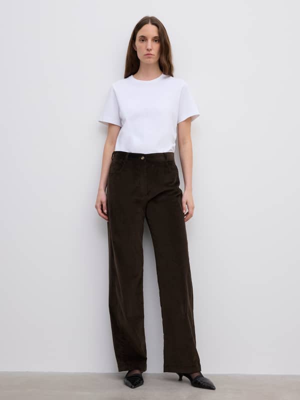 House Of Dagmar Trousers Corduroy Trousers Cacao Brown