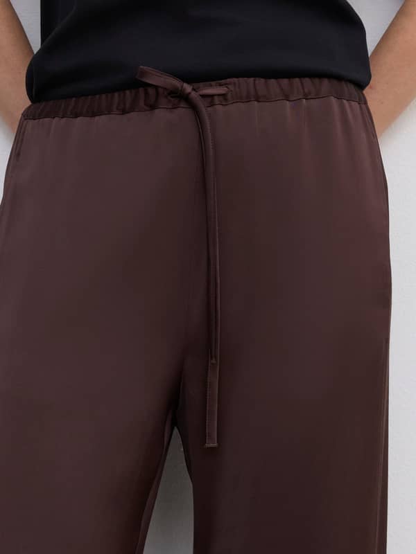 House Of Dagmar Trousers Drawstring Trousers Chocolate Brown
