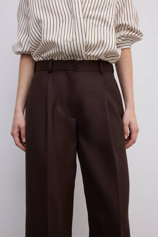 House Of Dagmar Trousers Relaxed Suit Trouser Chocolate Brown