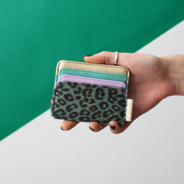 house of disaster Animal Lilac Leopard Print Card Holder