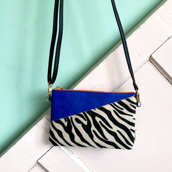 House Of Disaster Animal Print Blue Zebra Print Clutch