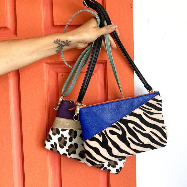 House Of Disaster Animal Print Blue Zebra Print Clutch